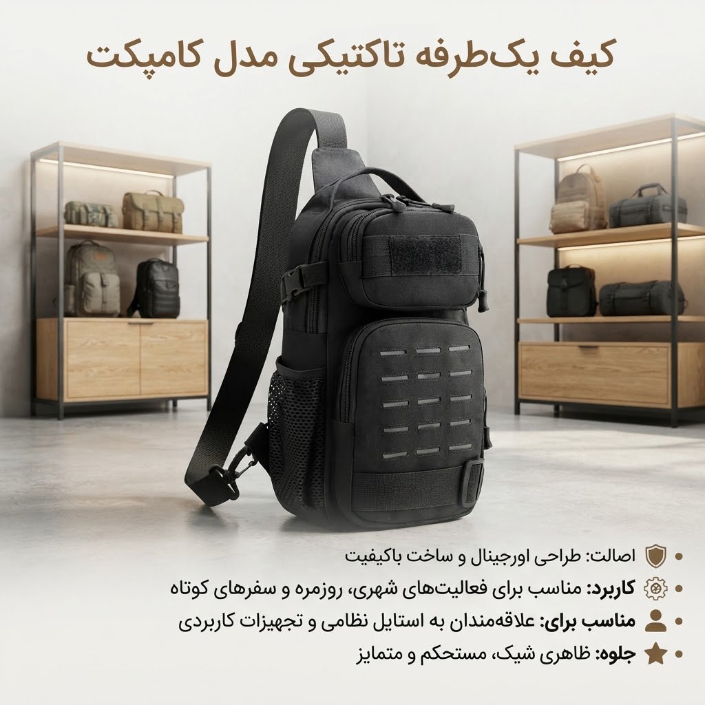 کیف دوشی تاکتیکال مشکی