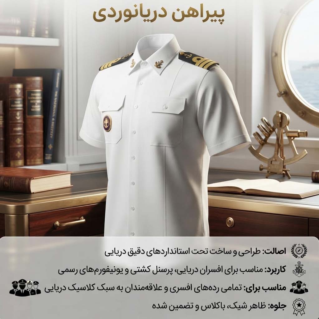 پیراهن دریانوردی سفید آستین کوتاه